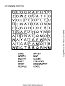 U.s. Geography Word Search Puzzle Worksheet With Answers