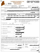 Form 800 - Business Equipment Tax Reimbursement Application - 2000