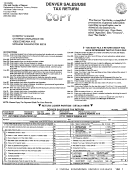 Form 100 - Denver Sales/use Tax Return Printable pdf