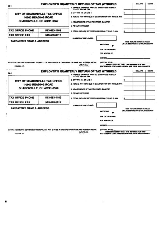 Form W-1 - Employer