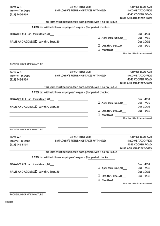 Fillable Form W-1 - Employer