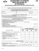 Form 502 Up - Underpayment Of Estimated Maryland Income Tax By Individuals - 2000