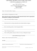 Amended Certificate Of Organization For A Limited Liability Company - Nebraska Secretary Of State