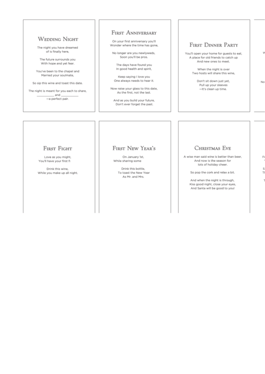 Wine Poem Templates Printable pdf