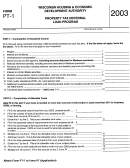 Form Pt-1 - Property Tax Deferral Loan Program Form - 2003