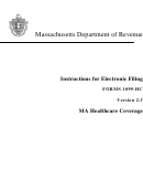 Instructions For Electronic Filing Forms 1099-hc - Individual Mandate Massachusetts Health Care Coverage