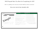 Form St-103p Sample - Prepaid Sales Tax - 2003