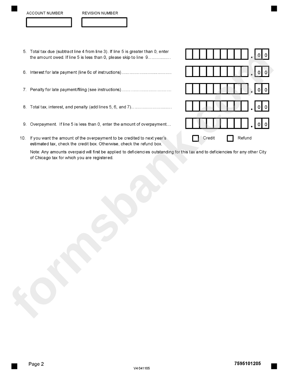 Form 7595ez - Ground Transportation Tax (Short Form For 4 Cabs Or Less) - Chicago Department Of Revenue