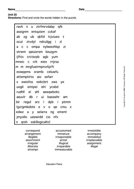 Level 7 Word Search Puzzle Printable pdf