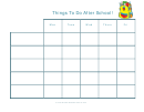 Things To Do After School Weekly Behavior Chart