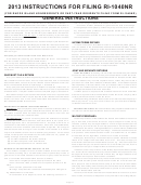 Form Ri-1040nr - Rhode Island Tax Computation Worksheet - 2013 Printable pdf