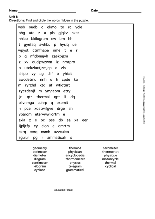 Level 7 Word Search Puzzle Printable pdf