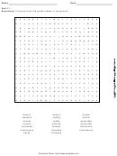 Level 7 Word Search Puzzle Worksheet