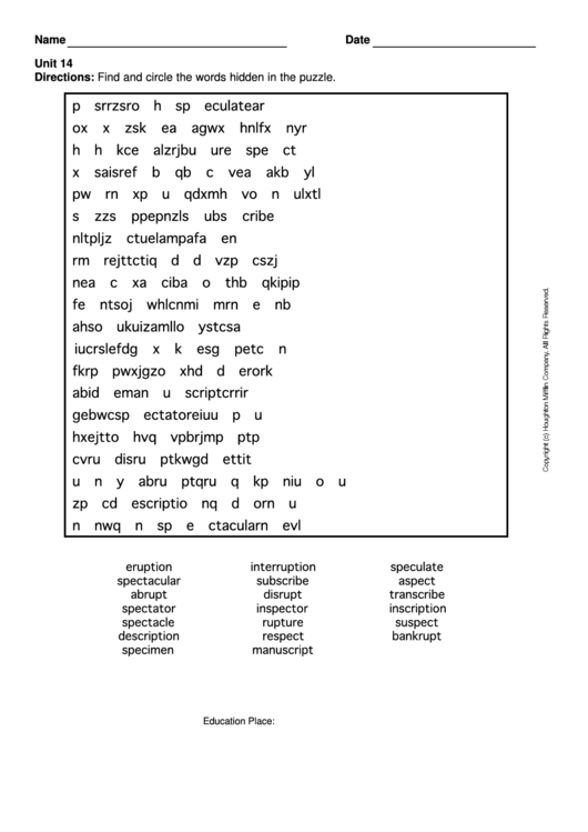 Level 7 Word Search Puzzle Printable pdf