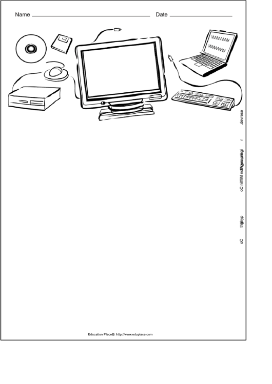 Computers Writing Paper Template Printable pdf