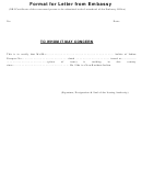 Format For Letter From Embassy - Nri Certificate