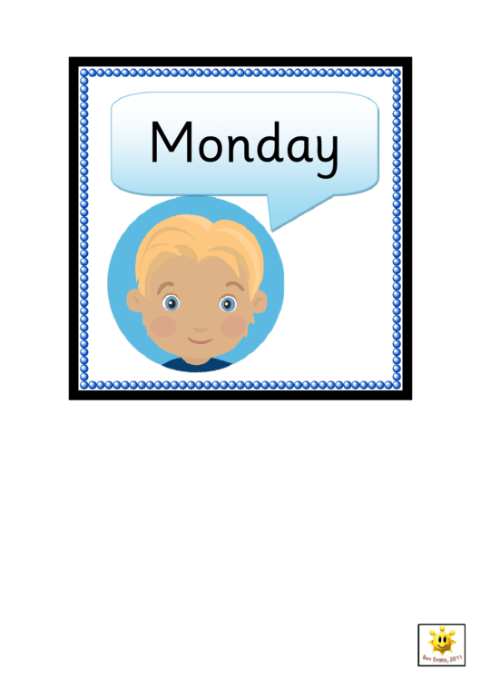Days Of The Week For Beebot Chart Printable pdf