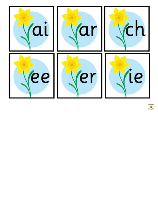 Daffodil Lower Case Phonic Cards Printable pdf