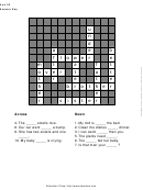 Level 2 Cross Word Puzzle Worksheet With Answers