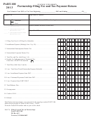Form Part-100 - Partnership Filing Fee And Tax Payment Return - 2013