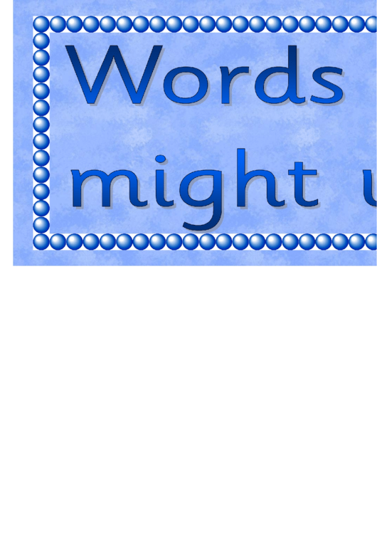 Words We Might Use Banner Template Printable pdf