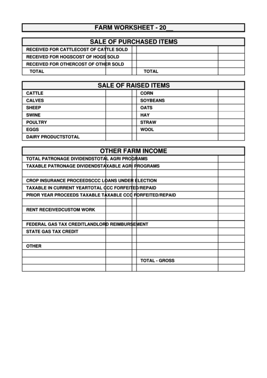 Farm Worksheet Printable pdf