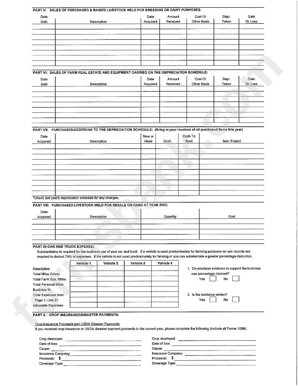 Farm Income Tax Worksheet