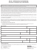 Form Mf-207 - Certificate Of Authorization For Bulk Alternate Fuel Purchasers
