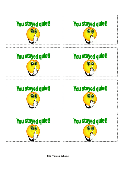 Stayed Quiet Gift Coupon Template Printable pdf