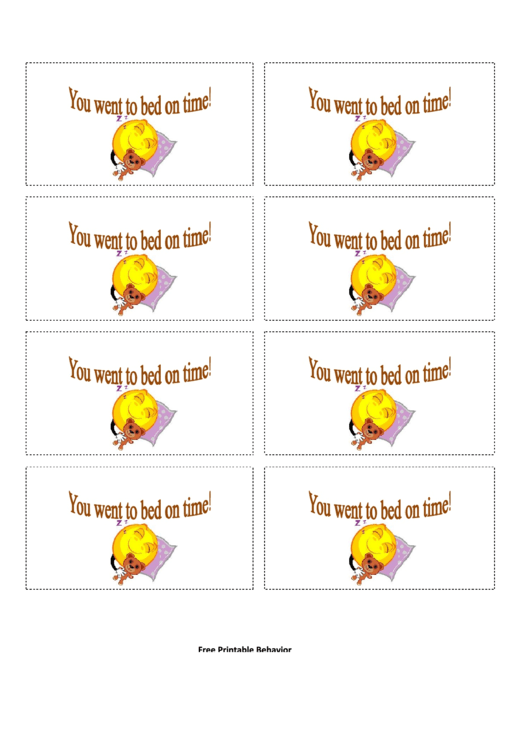 Went To Bed On Time Gift Coupon Template Printable pdf