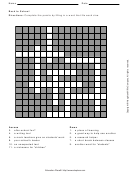 Back To School Cross Word Puzzle