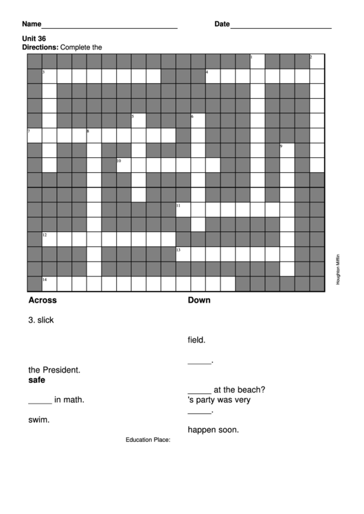 Level 5 Cross Word Puzzle Template Printable pdf