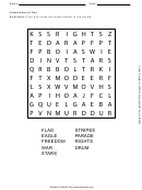 Independence Day Word Search Puzzle Template