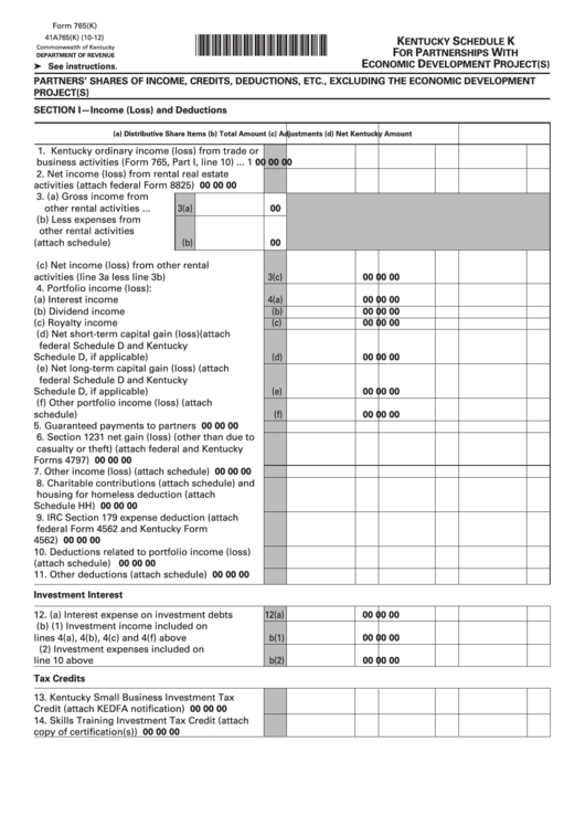 Form 765(K) - Partners