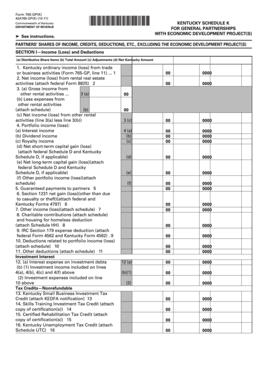 Form 765-Gp(K) - Partners