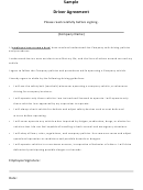 Sample Driver Agreement Template