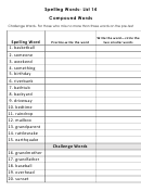 Spelling Words - Compound Words Worksheet