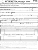 Form Et-141 - New York State Estate Tax Domicile Affidavit Printable pdf