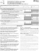 Form Et-411 - Computation Of Estate Tax Credit For Agricultural Exemption