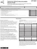 Form Ct-501 - Temporary Deferral Nonrefundable Payout Credit - 2014 Printable pdf