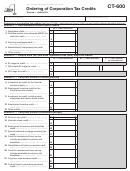 Form Ct-600 - Ordering Of Corporation Tax Credits - 2014 Printable pdf