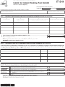 Fillable Form It-241 - Claim For Clean Heating Fuel Credit - 2014 Printable pdf