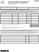Fillable Form It-250 - Claim For Credit For Purchase Of An Automated External Defibrillator - 2014 Printable pdf