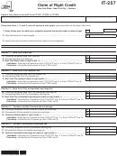 Fillable Form It-257 - Claim Of Right Credit - 2014 Printable pdf