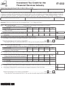 Fillable Form It-252 - Investment Tax Credit For The Financial Services Industry - 2014 Printable pdf