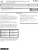 Form It-502 - Temporary Deferral Refundable Payout Credit - 2014