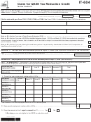 Fillable Form It-604 - Claim For Qeze Tax Reduction Credit - 2014 Printable pdf