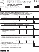 Fillable Form It-605 - Claim For Ez Investment Tax Credit And Ez Employment Incentive Credit For The Financial Services Industry - 2014 Printable pdf
