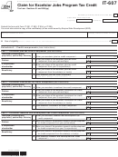 Fillable Form It-607 - Claim For Excelsior Jobs Program Tax Credit - 2014 Printable pdf