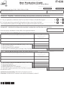 Fillable Form It-636 - Beer Production Credit - 2014 Printable pdf